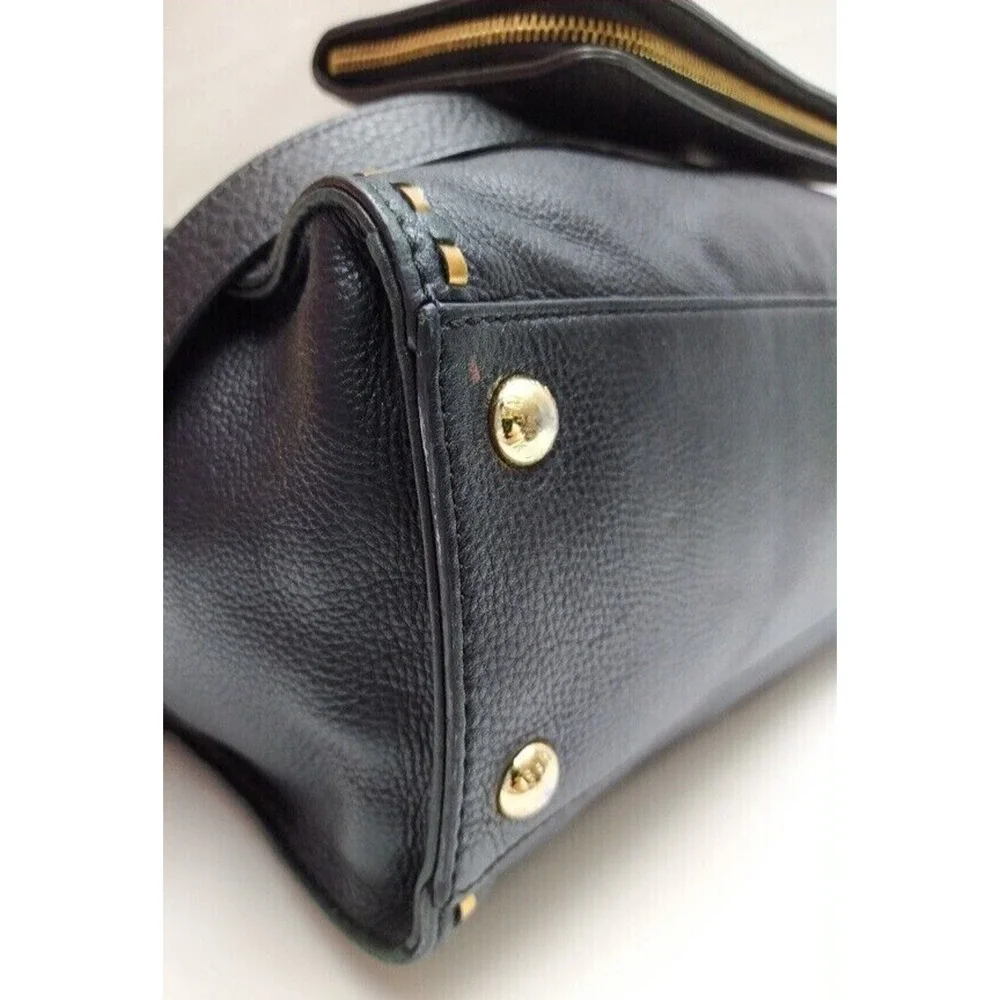 Michael Kors Hamilton Black Leather Satchel Shoulder Bag w/ Matching Wallet